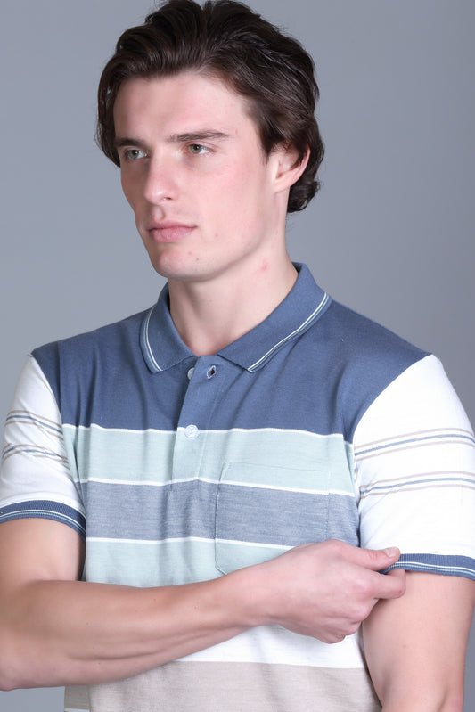 Half Sleeves Polo T-Shirt for men (Stripe_MCHS_2510)