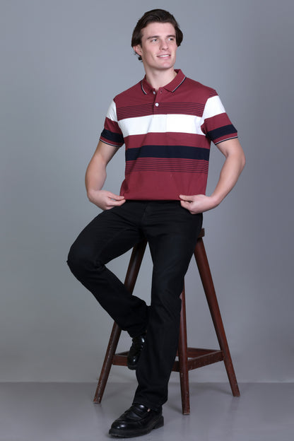 Half Sleeves Polo T-Shirt for men (Stripe_MCHS_2507)